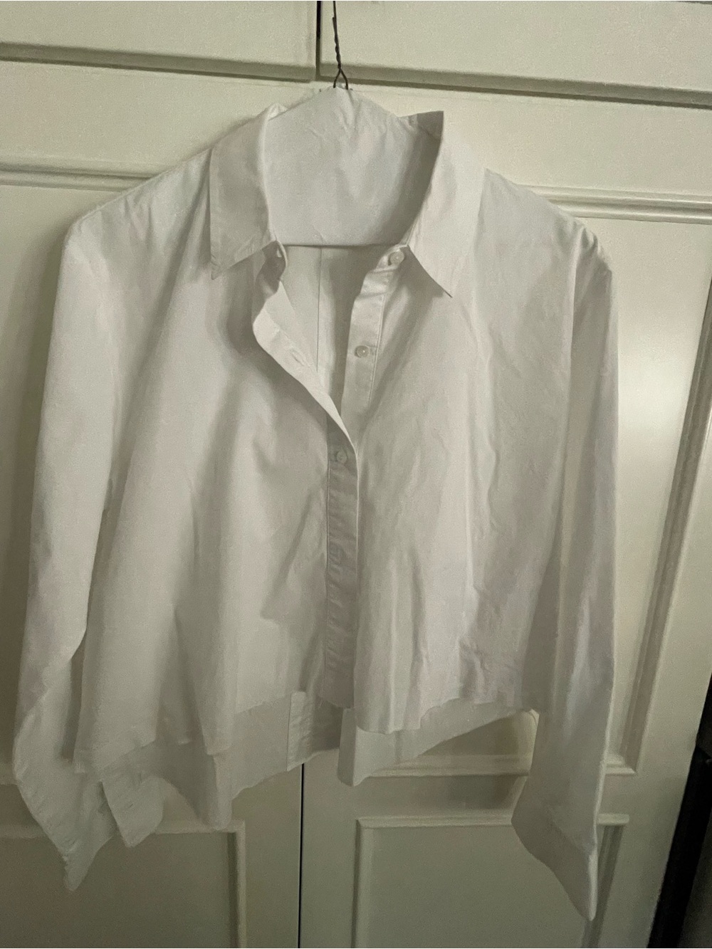L’agence Crisp white  womens cropped  Button-Up Shirt size M